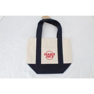 Brand New ✨ LIMITED EDITION 🎶Trader Joe’s Mini Tote Bag Navy Blue Canvas 💙